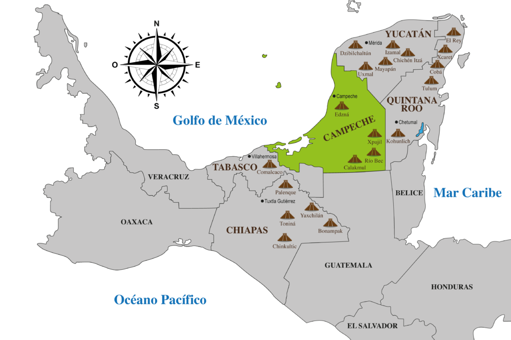 Mapa Región Maya Campeche
