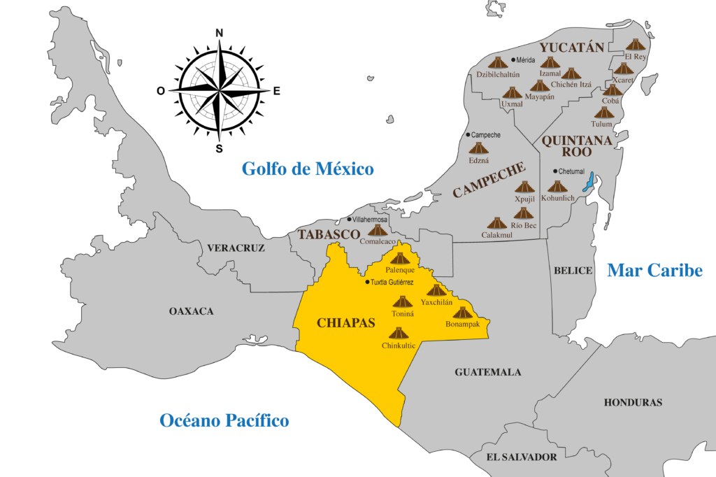 Mapa Región Maya Chiapas