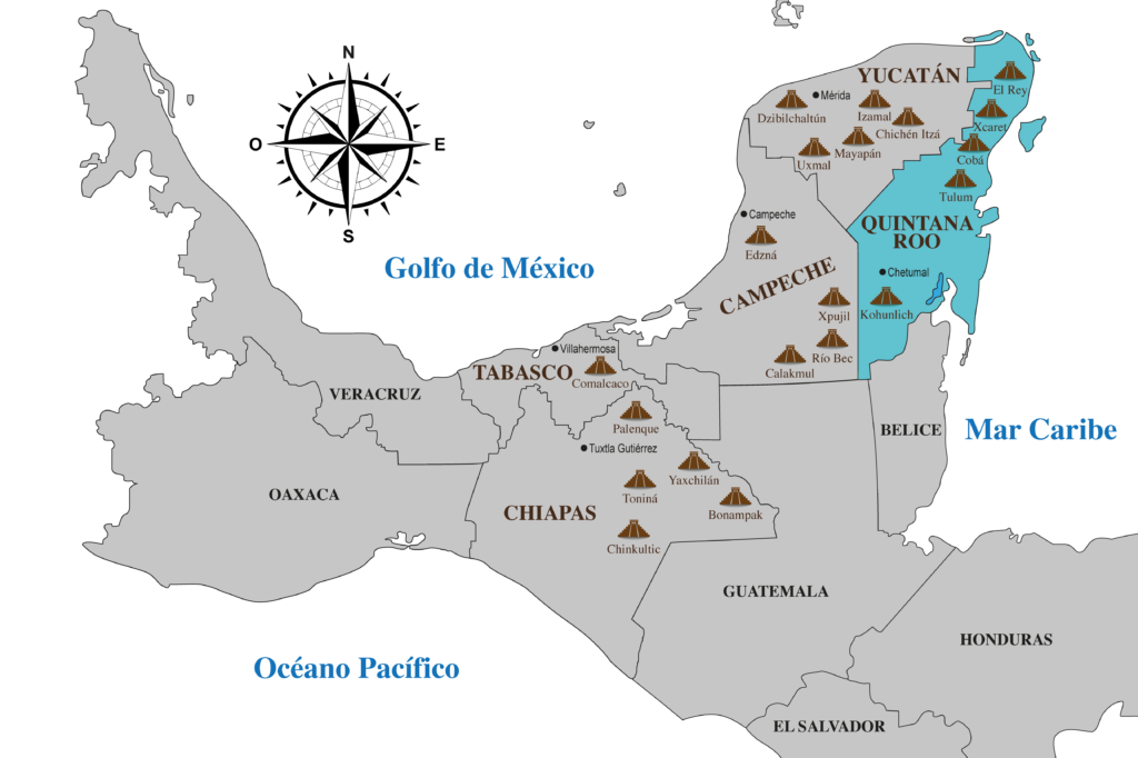Mapa Region Maya Quintana Roo