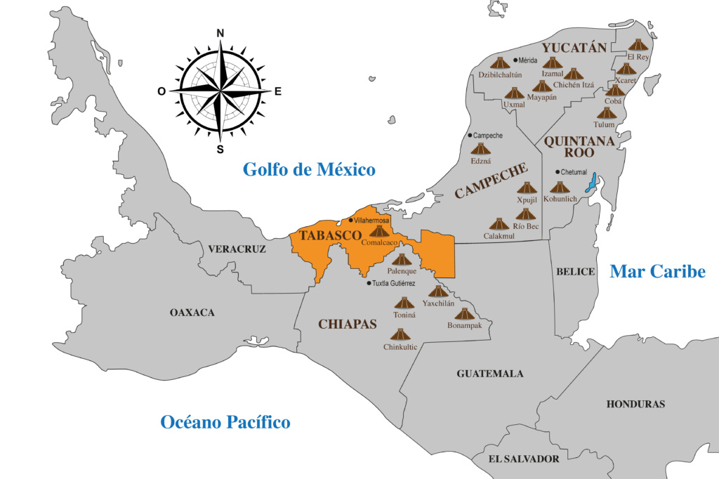 Mapa Region Maya Tabasco